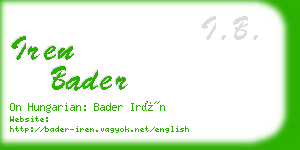 iren bader business card